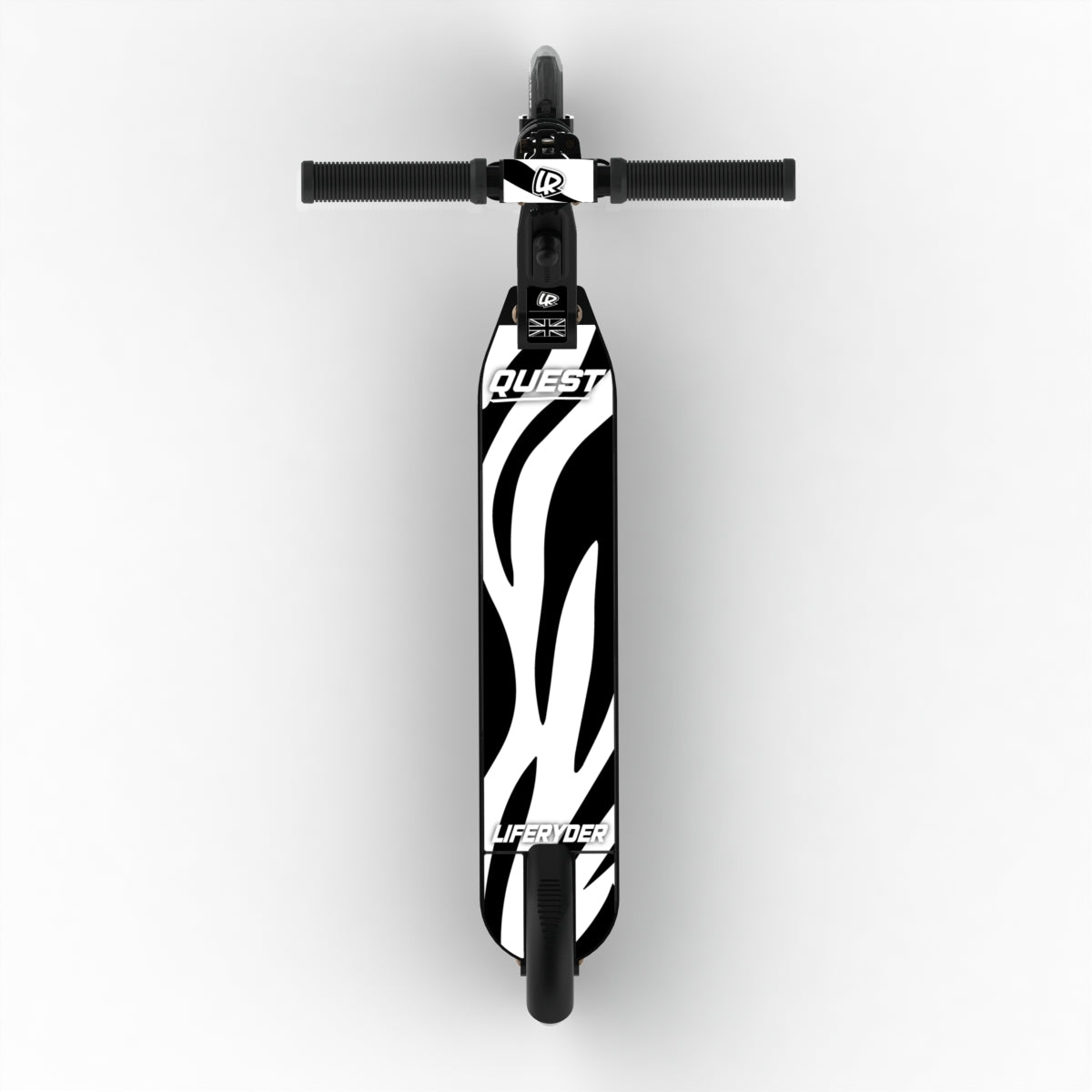 LIFERYDER QUEST Zebra Stripes adjustable height 2 wheel scooter extended view
