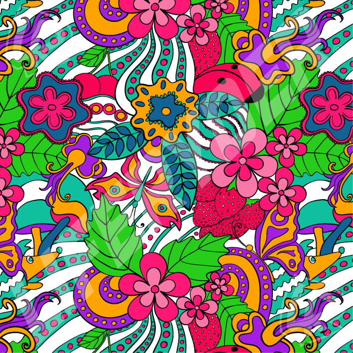 EVOLV™ Flower Power scooter sticker set for LIFERYDER scooters and balance bikes