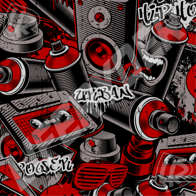EVOLV™ Red Mist scooter sticker set for LIFERYDER scooters and balance bikes