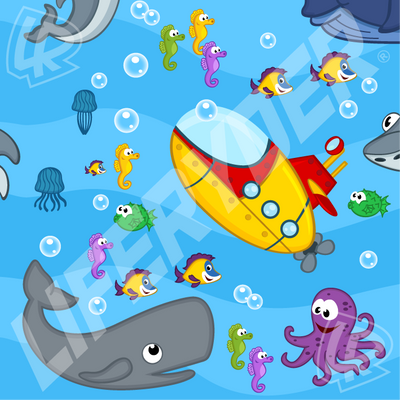 EVOLV™ Under the Sea scooter sticker set for LIFERYDER scooters and balance bikes
