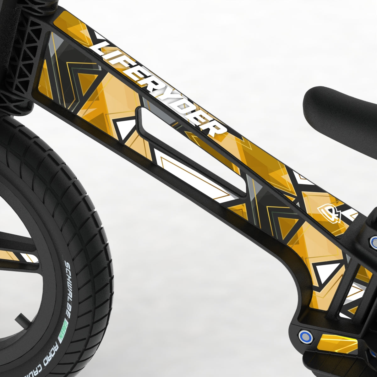 LIFERYDER VOGUE 24ct Gold footrest balance bike detail