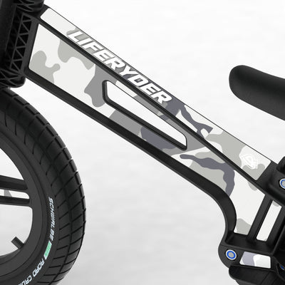LIFERYDER VOGUE Arctic Camo footrest balance bike detail