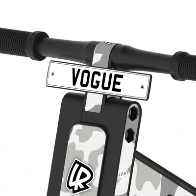 LIFERYDER VOGUE Arctic Camo adjustable seat balance bike detail