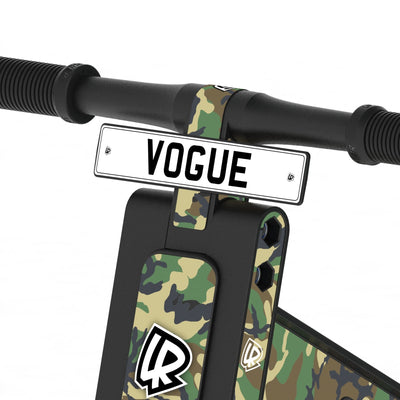LIFERYDER VOGUE Army Camo adjustable seat balance bike detail