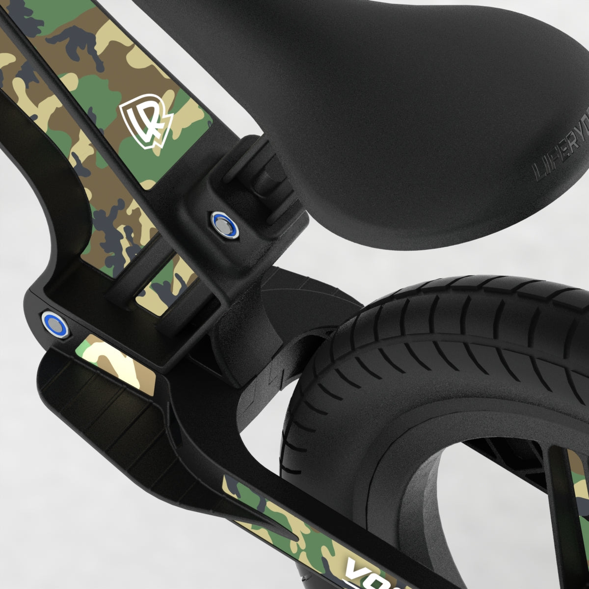 LIFERYDER VOGUE Army Camo EVOLV graphics balance bike detail