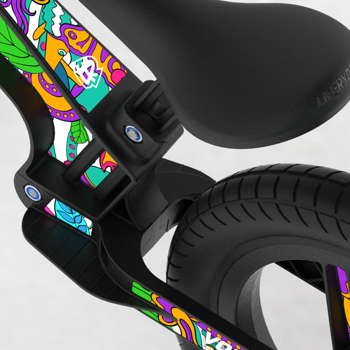 LIFERYDER VOGUE Flower Power EVOLV graphics balance bike detail