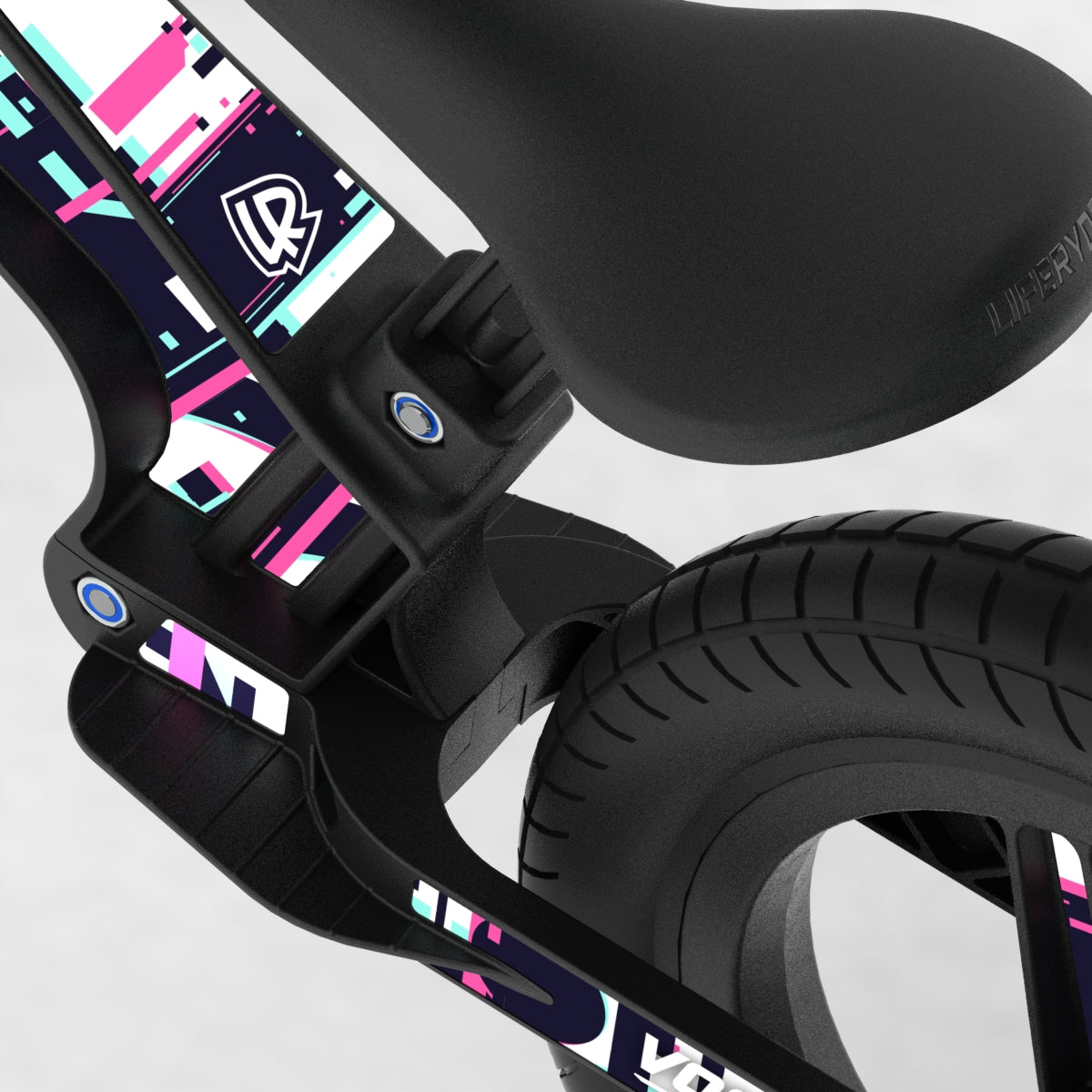LIFERYDER VOGUE Glitch EVOLV graphics balance bike detail