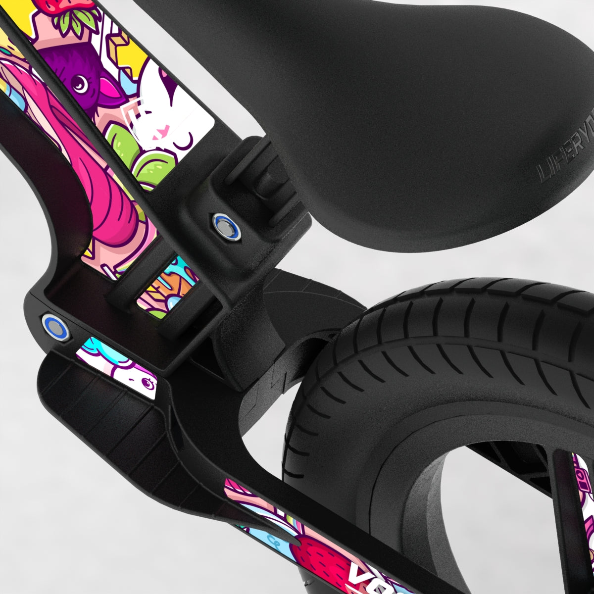 LIFERYDER VOGUE Popkins EVOLV graphics balance bike detail