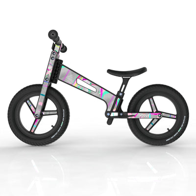 LIFERYDER VOGUE Pink Glitch toddler balance bike side view
