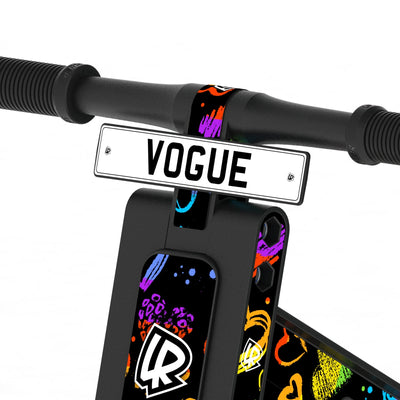 LIFERYDER VOGUE Rainbow Hearts adjustable seat balance bike detail