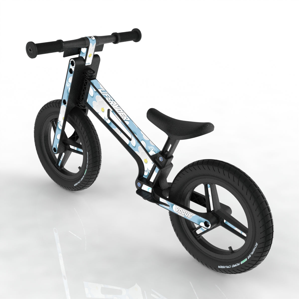 LIFERYDER VOGUE Sakura Clouds 12 inch air tyre balance bike rear view