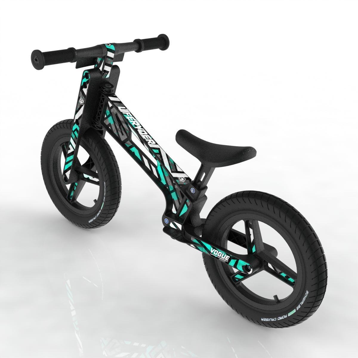 LIFERYDER VOGUE Spearmint Maze 12 inch air tyre balance bike rear view